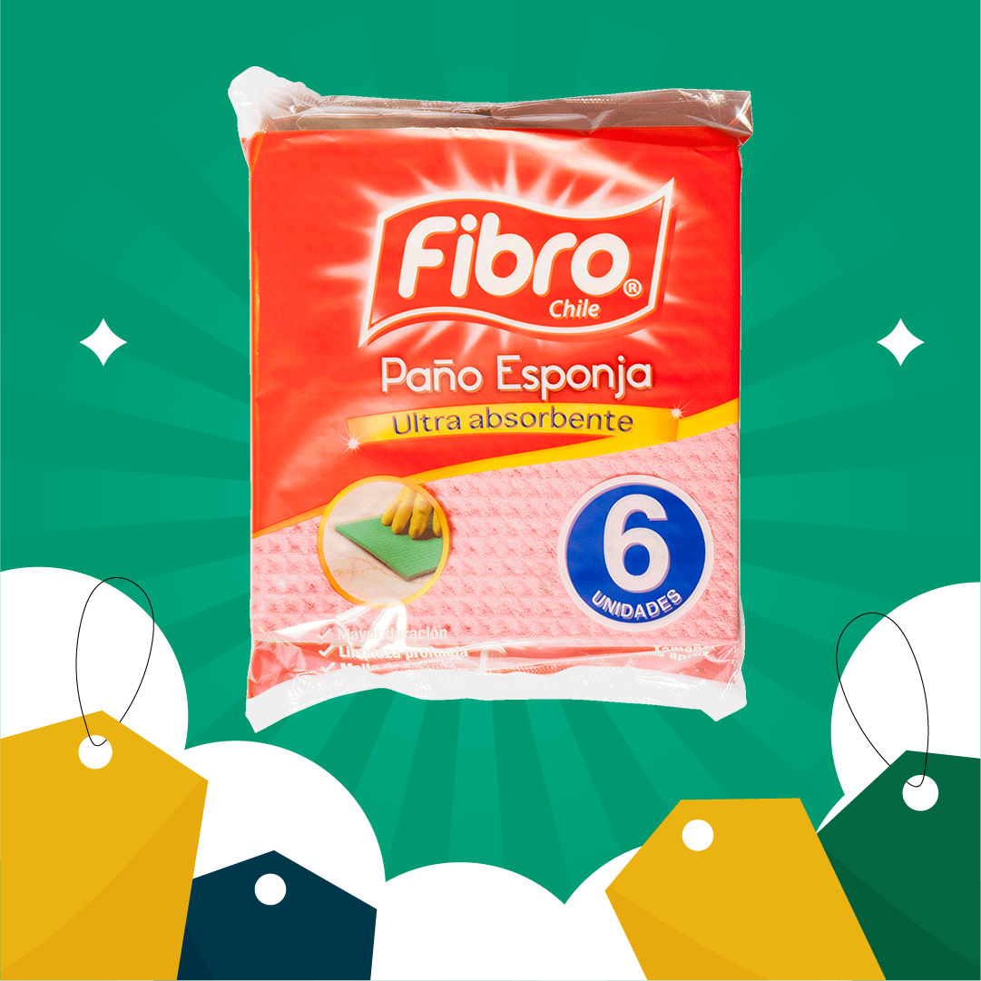 Paño Esponja 6 un – Fibra