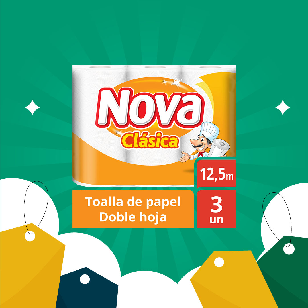 Toalla de papel clásica doble 3 un. 12,5 m